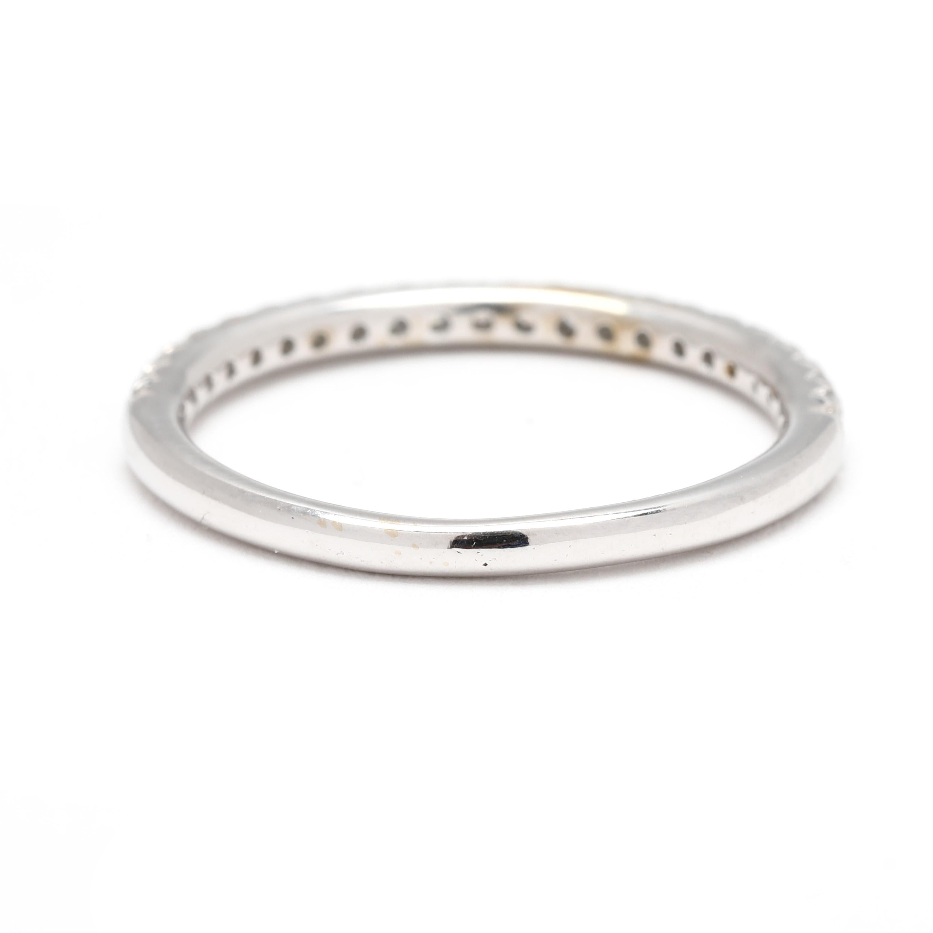 0.25 Karat Diamant dünner Ring, 14k Weißgold, Ring Größe 6,25, Ehering (Rundschliff) im Angebot