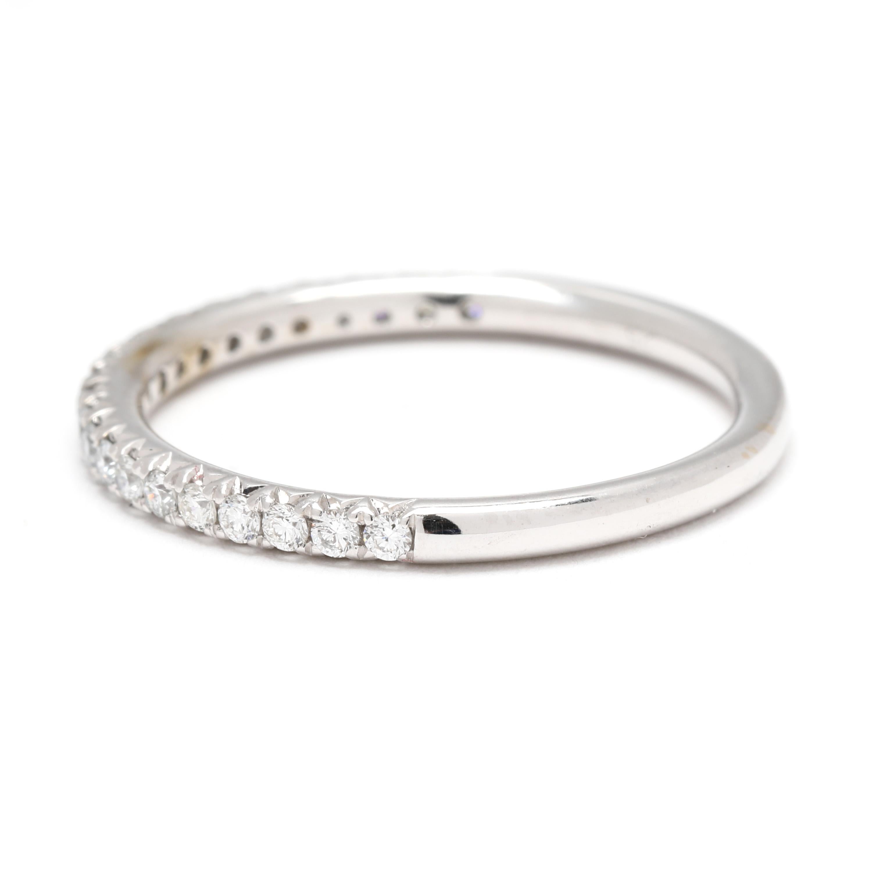 0.25 Karat Diamant dünner Ring, 14k Weißgold, Ring Größe 6,25, Ehering im Zustand „Gut“ im Angebot in McLeansville, NC