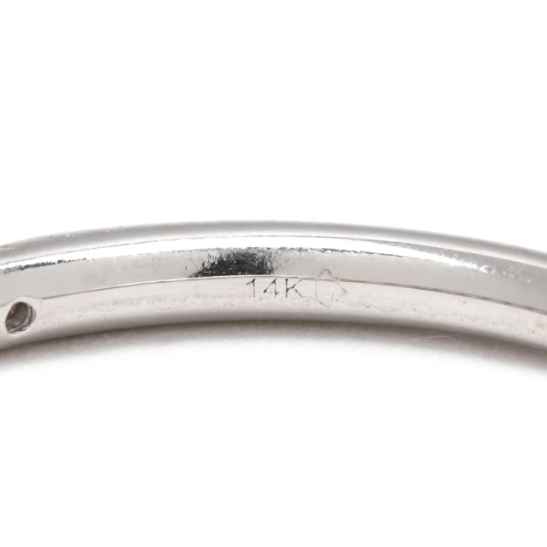 0.25 Karat Diamant dünner Ring, 14k Weißgold, Ring Größe 6,25, Ehering im Angebot 1