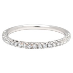 Fascia sottile con diamante da 0,25 ct, oro bianco 14k, misura 6,25, fede nuziale