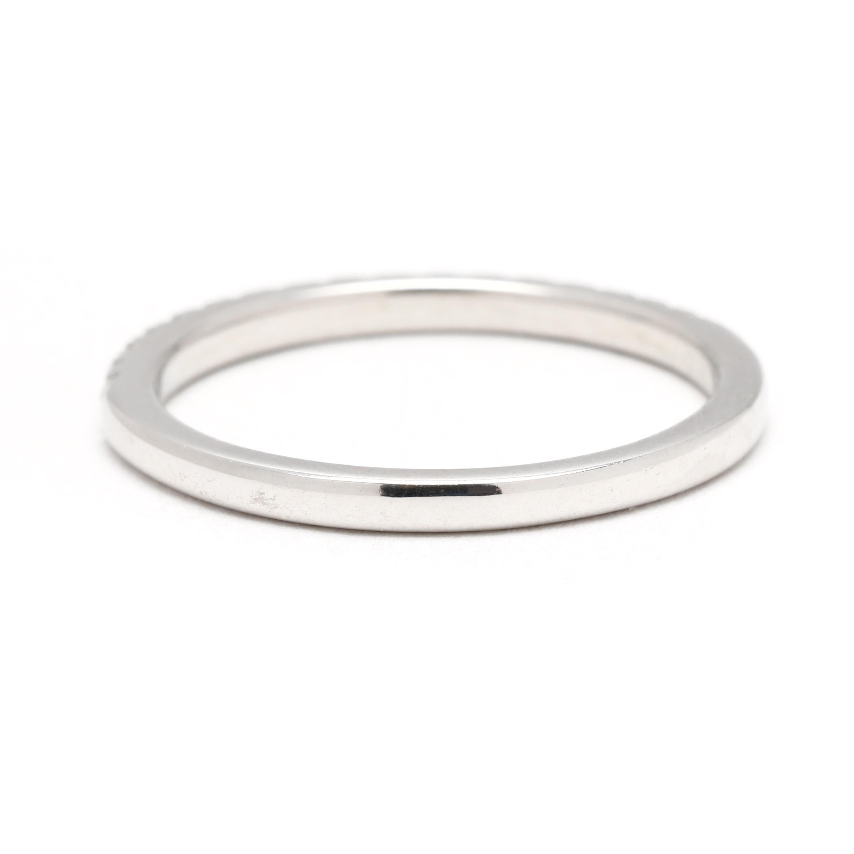 Anillo con banda fina de diamantes de 0,25 ctw, oro blanco de 14k, tamaño del anillo 6,75 Corte redondo en venta