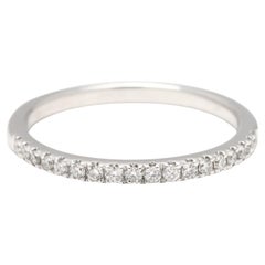 Anello a fascia sottile con diamante da 0,25 carati, oro bianco 14k, misura 6,75