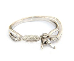 0.25ctw Diamond Twisted Milgrain Semi Mount Ring in 14kt White Gold
