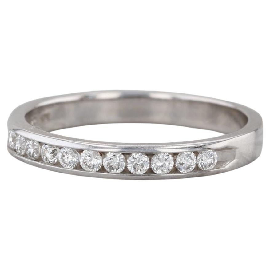 0.25ctw Diamond Wedding Band 14k White Gold Size 8 Stackable Anniversary Ring For Sale