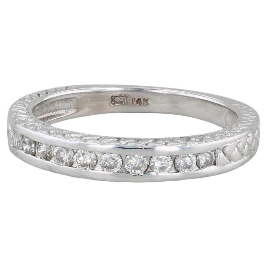 0.25 Karat Diamant Ehering 14k Weißgold Stapelbarer Anniversary-Ring Größe 7