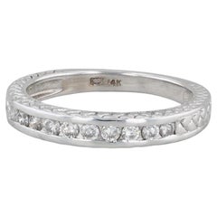 0.25ctw Diamond Wedding Band 14k White Gold Stackable Anniversary Band Size 7