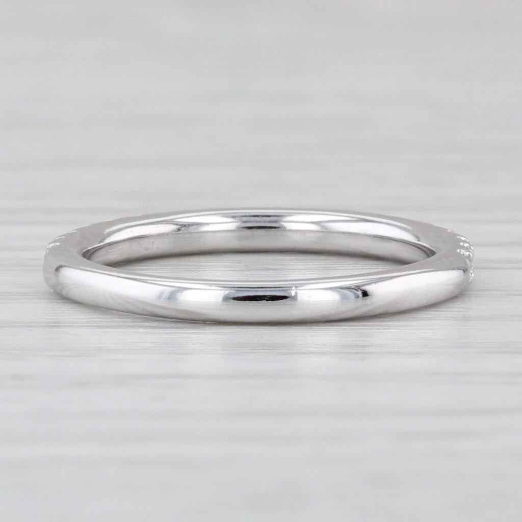 0.25ctw Anillo de Boda de Diamantes de Oro Blanco de 14k Apilable Talla 4 Corte redondo en venta