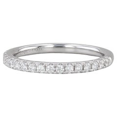 0,25ctw Diamond Wedding Band 14k Weißgold stapelbar Ring Größe 4