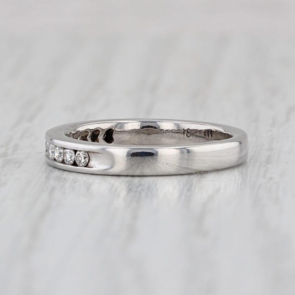 da uomo o donna Fascia nuziale con diamante da 0,25 ct. in oro bianco 18 carati, misura 4,75 Anello anniversario impilabile in vendita