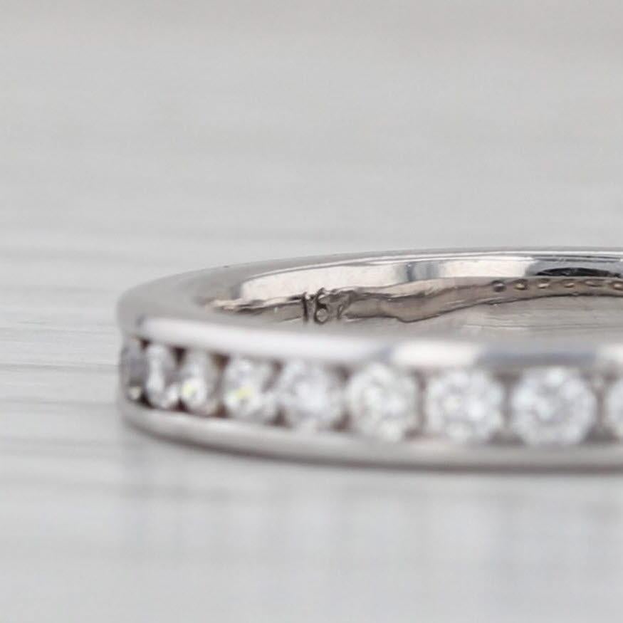 Fascia nuziale con diamante da 0,25 ct. in oro bianco 18 carati, misura 4,75 Anello anniversario impilabile in vendita 3