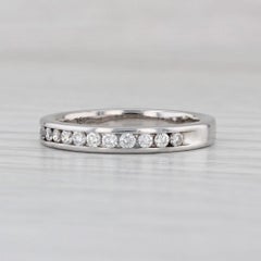 0.25ctw Diamond Wedding Band 18k White Gold Size 4.75 Stackable Anniversary Ring