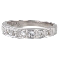 0.25ctw Diamond Wedding Band 18k White Gold Stackable Anniversary Ring Sunj