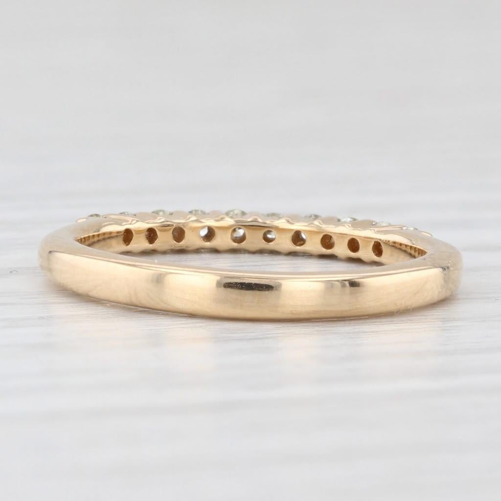 Taille ronde 0.25ctw Diamond Wedding Band 18k Yellow Gold Size 7 Ring Stackable COA en vente