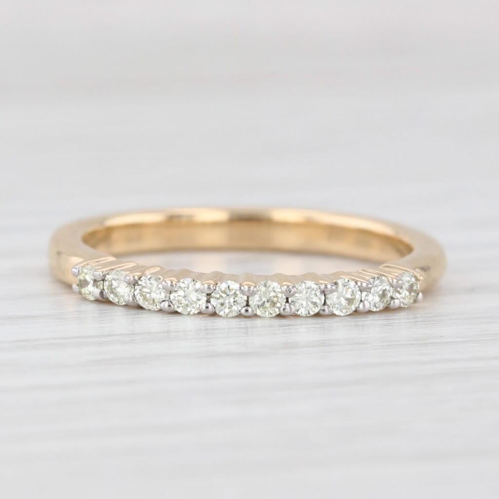 0.25ctw Diamond Wedding Band 18k Yellow Gold Size 7 Ring Stackable COA Bon état - En vente à McLeansville, NC