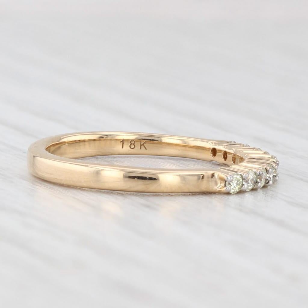 0.25ctw Diamond Wedding Band 18k Yellow Gold Size 7 Ring Stackable COA Unisexe en vente