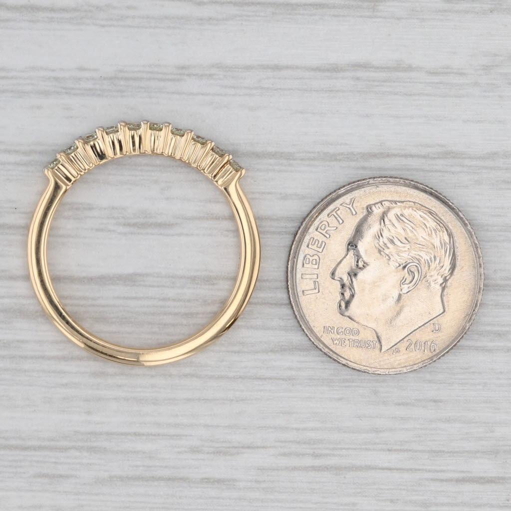 0.25ctw Diamond Wedding Band 18k Yellow Gold Size 7 Ring Stackable COA en vente 2