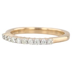 Fede nuziale con diamante da 0,25 ct. in oro giallo 18k misura 7 Anello impilabile COA