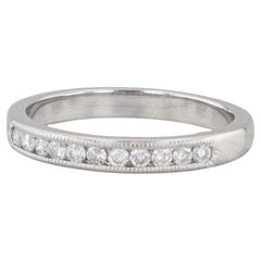 0.25ctw Diamond Wedding Band 900 Platinum Stackable Anniversary Ring Size 7.25