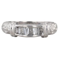 0.25ctw Diamond Wedding Ring 14k White Gold Floral Stackable Annivesary Band