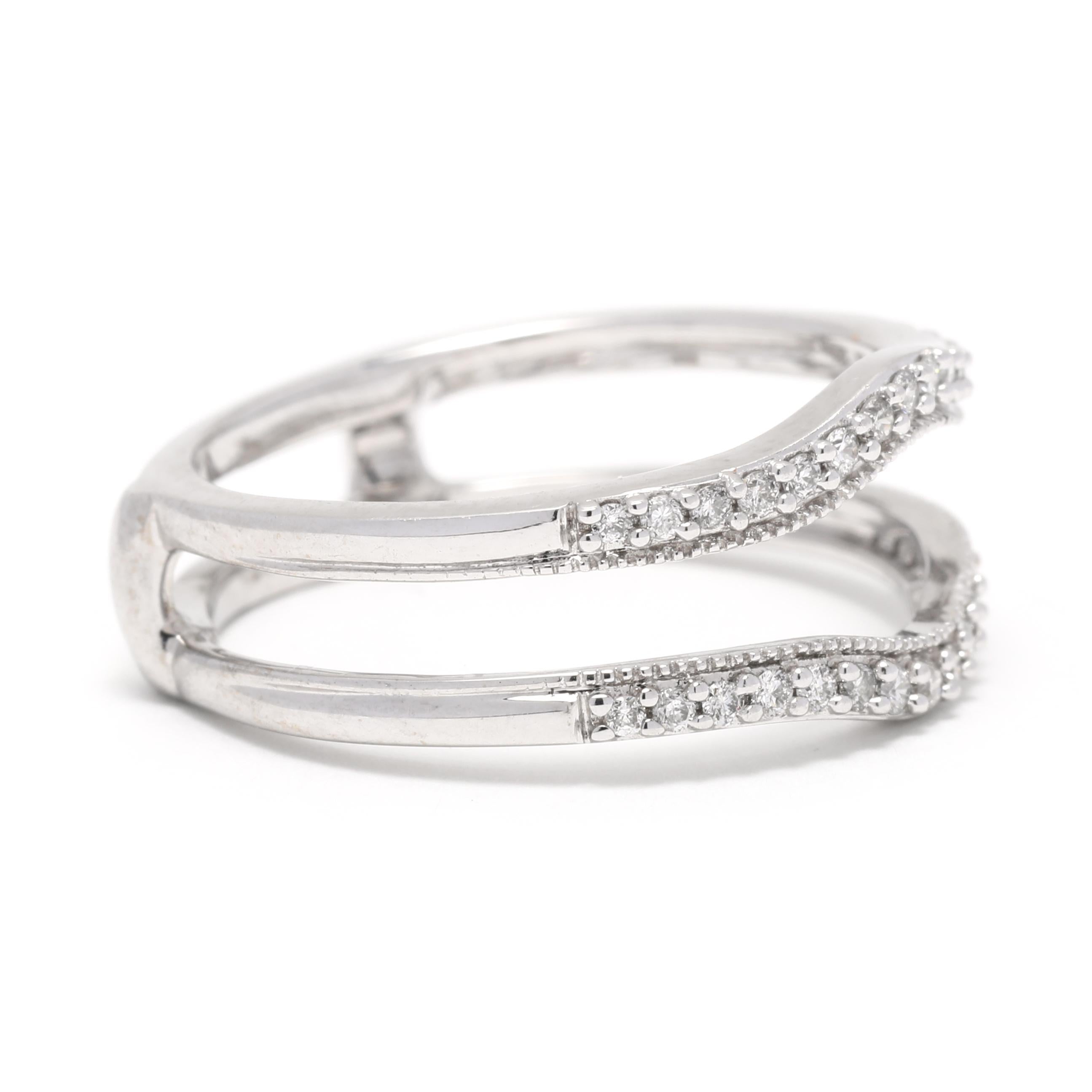 Diese wunderschöne 0,25ctw Diamant-Hochzeitsringjacke ist der perfekte Weg, um Ihren besonderen Tag noch unvergesslicher zu machen! Dieser einzigartige Ring ist aus 14-karätigem Weißgold gefertigt und weist ein prächtiges Maserungsmuster mit