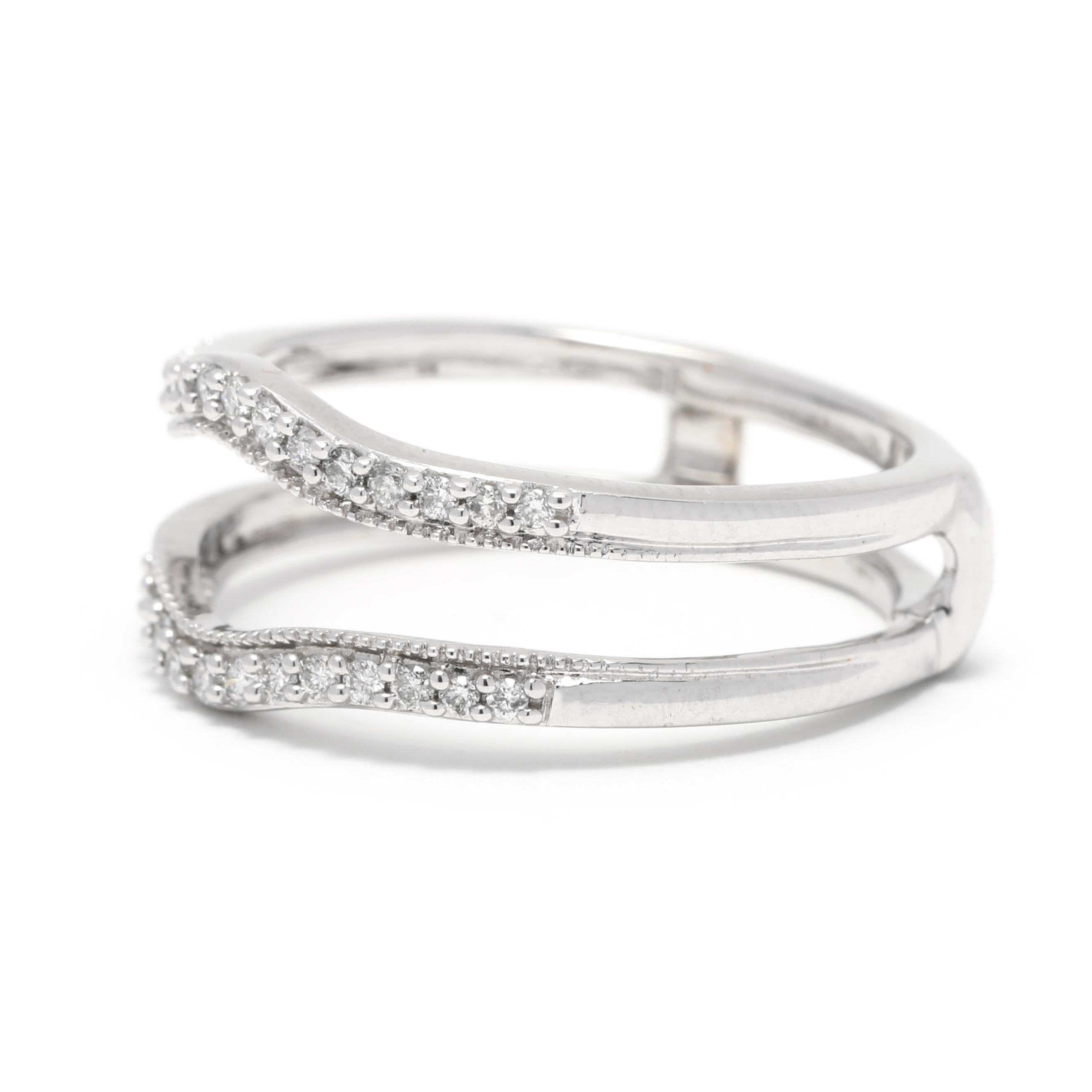 0.25 Karat Diamant-Hochzeitsring-Jacke, 14k Weißgold, Diamant im Zustand „Gut“ im Angebot in McLeansville, NC