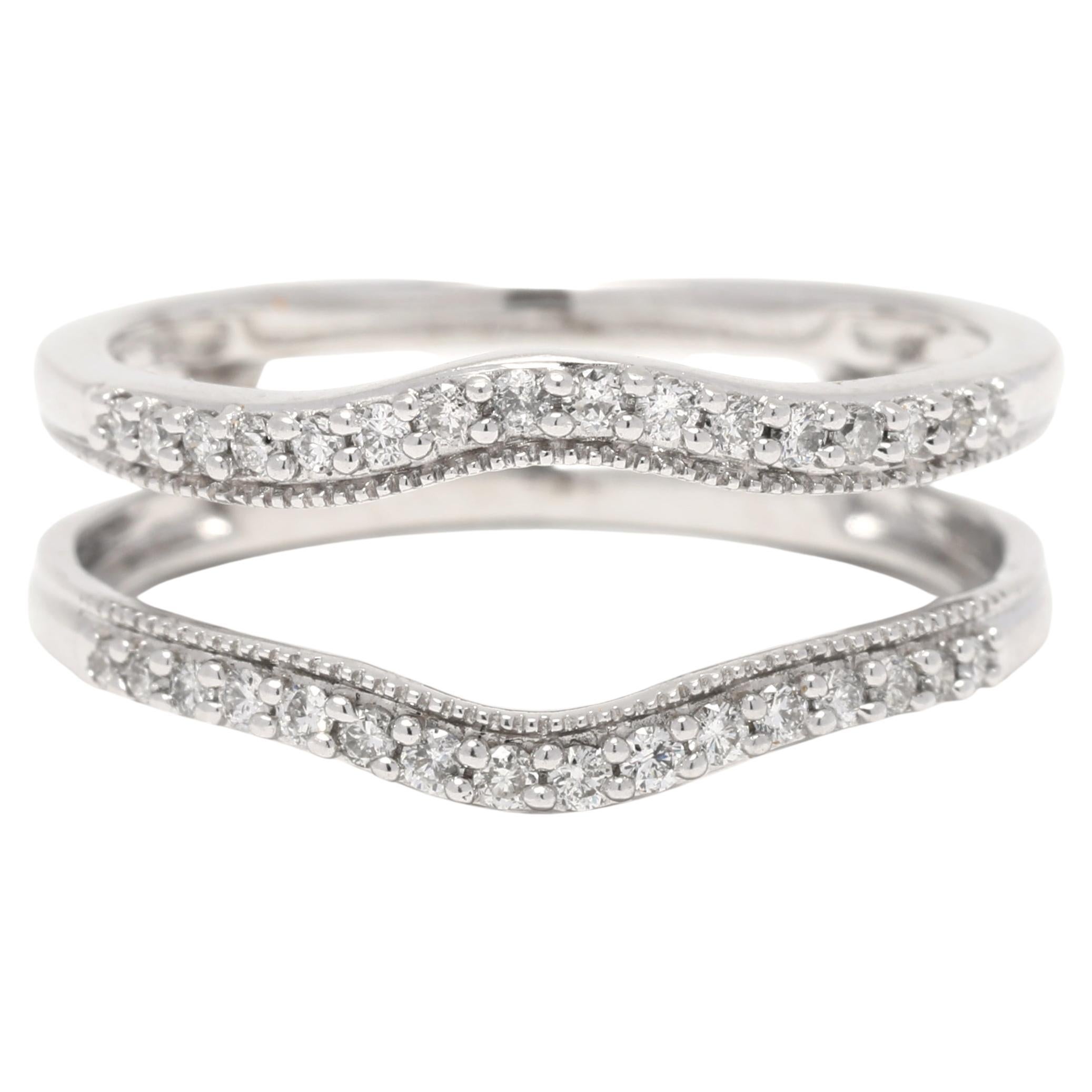 0.25ctw Diamond Wedding Ring Jacket, 14k White Gold, Diamond For Sale