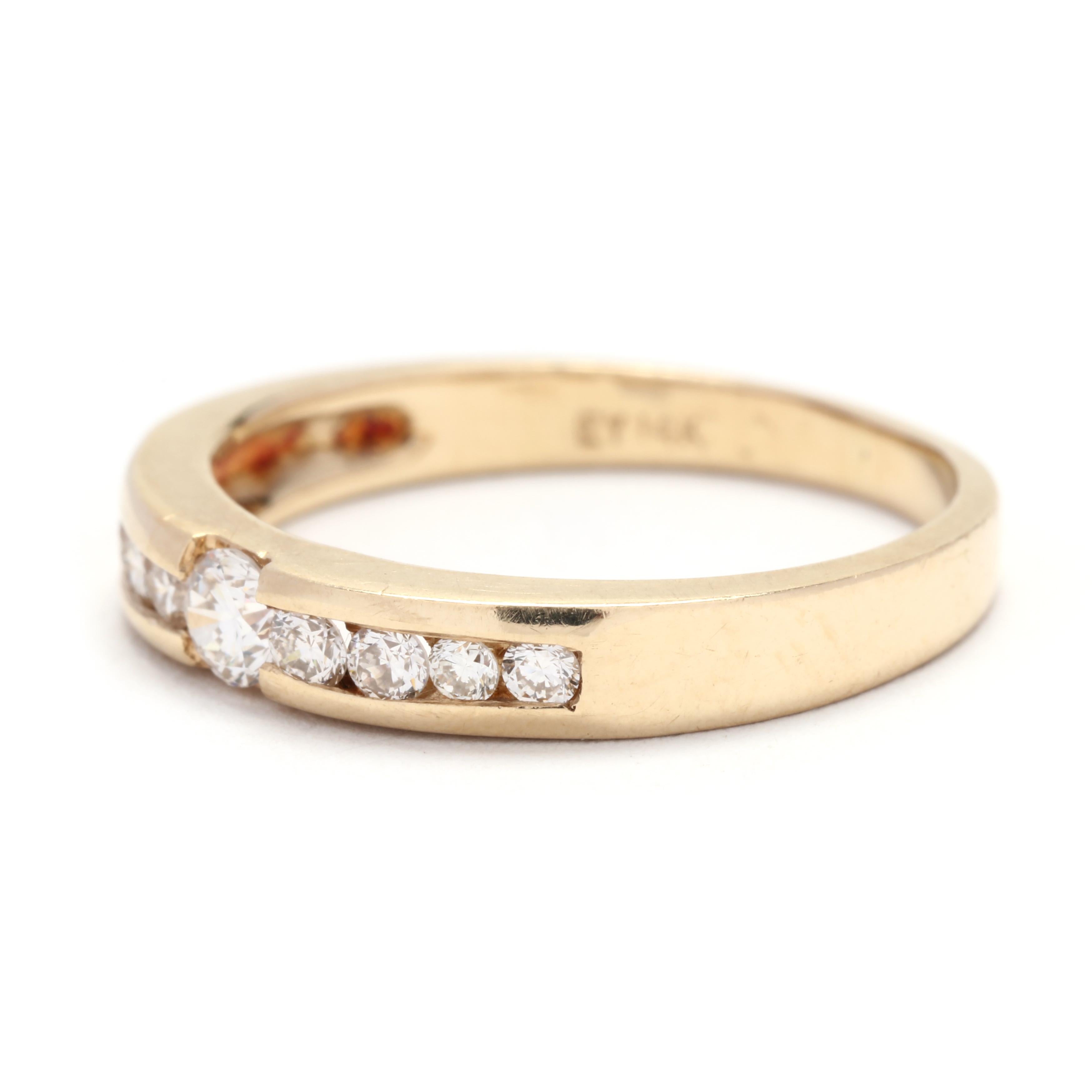 0.25ctw Multi Diamond Band Ring, 14K Yellow Gold, Taille de bague 5.5, empilable Bon état - En vente à McLeansville, NC