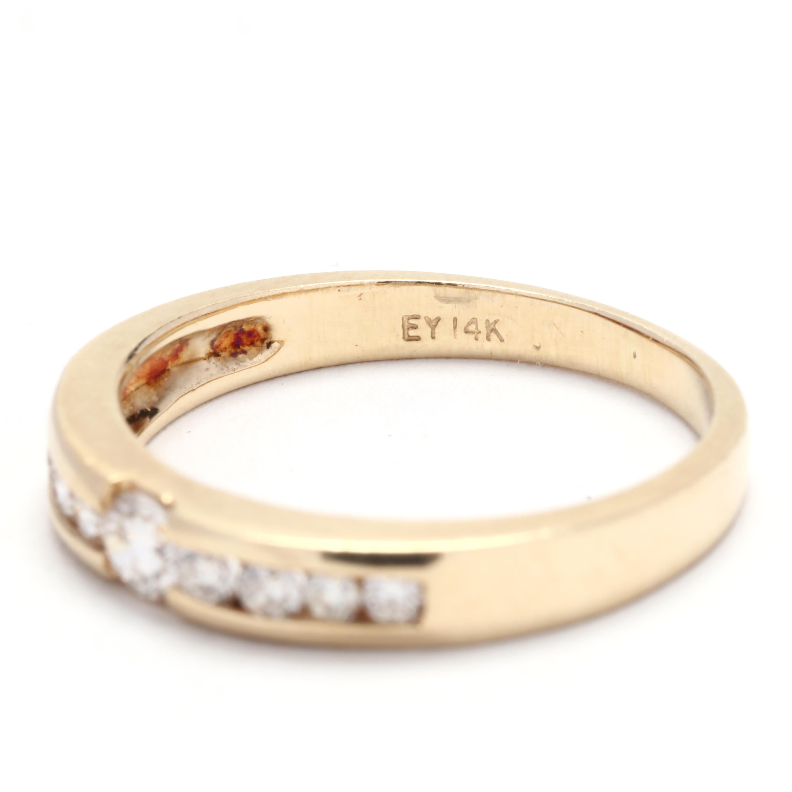 0.25ctw Multi Diamond Band Ring, 14K Yellow Gold, Taille de bague 5.5, empilable Unisexe en vente