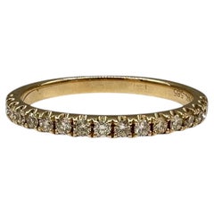0.25ctw Natural Diamond Half Eternity Ring 14K Yellow Gold Size 6.75