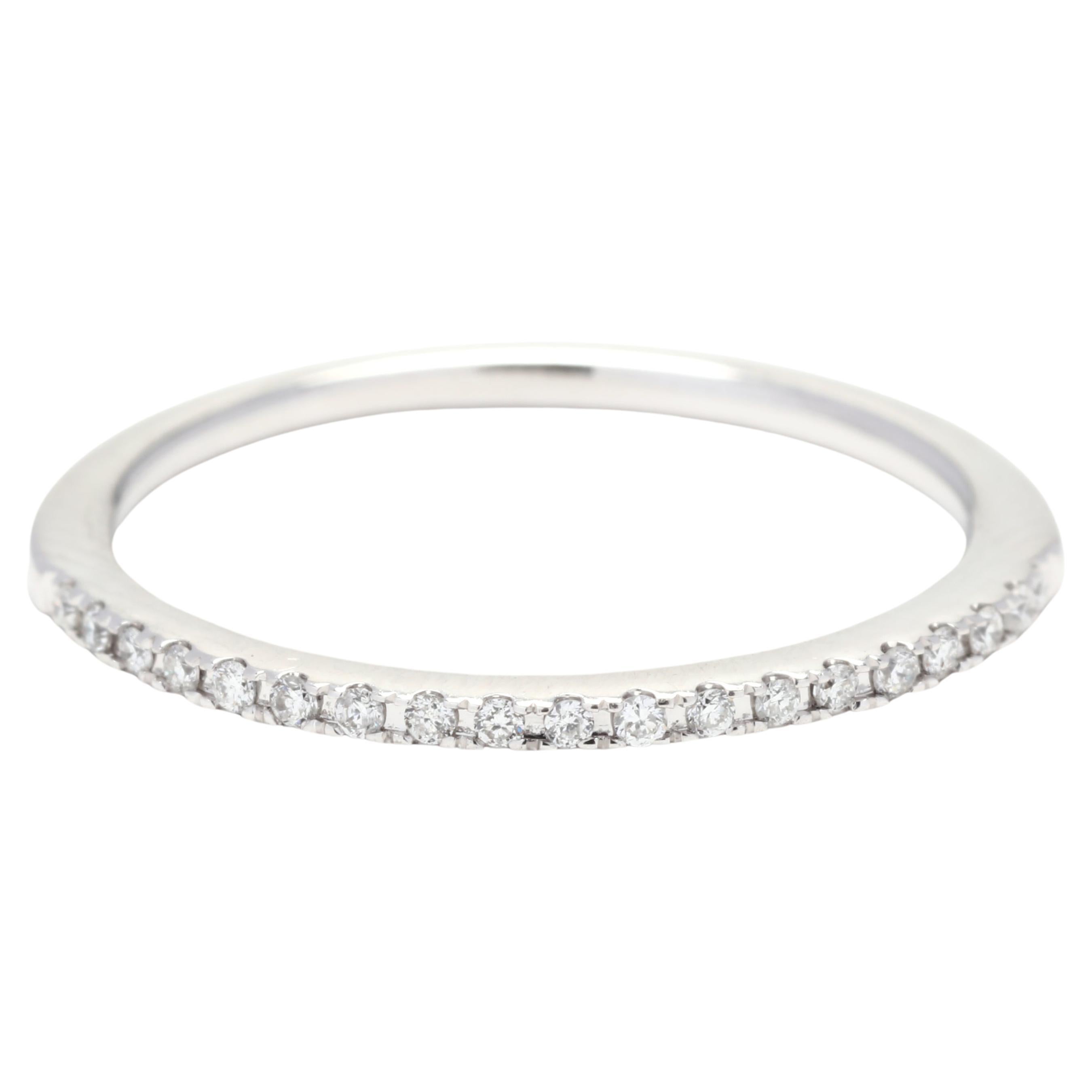 0.25 Karat dünner Diamant-Hochzeitsring, Platin, Ring Größe 4,75, stapelbarer Diamant  im Angebot