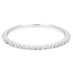 0.25ctw Thin Diamond Wedding Band, Platinum, Ring Size 4.75, Stackable Diamond 
