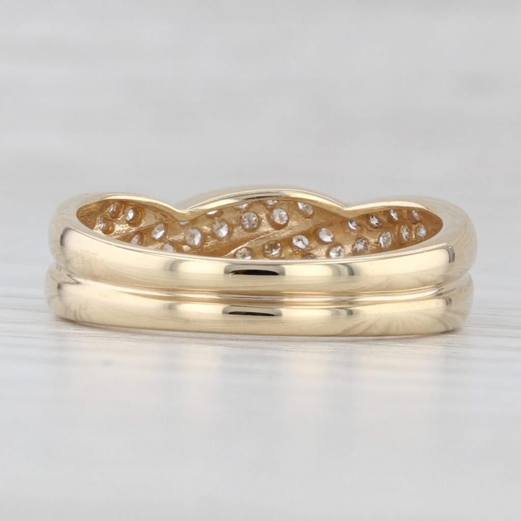 0.25ctw gewebter Diamantring 14k Gold Größe 8 stapelbares Band (Einfacher Schliff) im Angebot