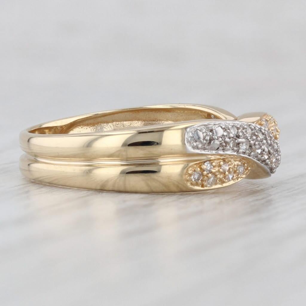 0.25ctw gewebter Diamantring 14k Gold Größe 8 stapelbares Band für Damen oder Herren im Angebot