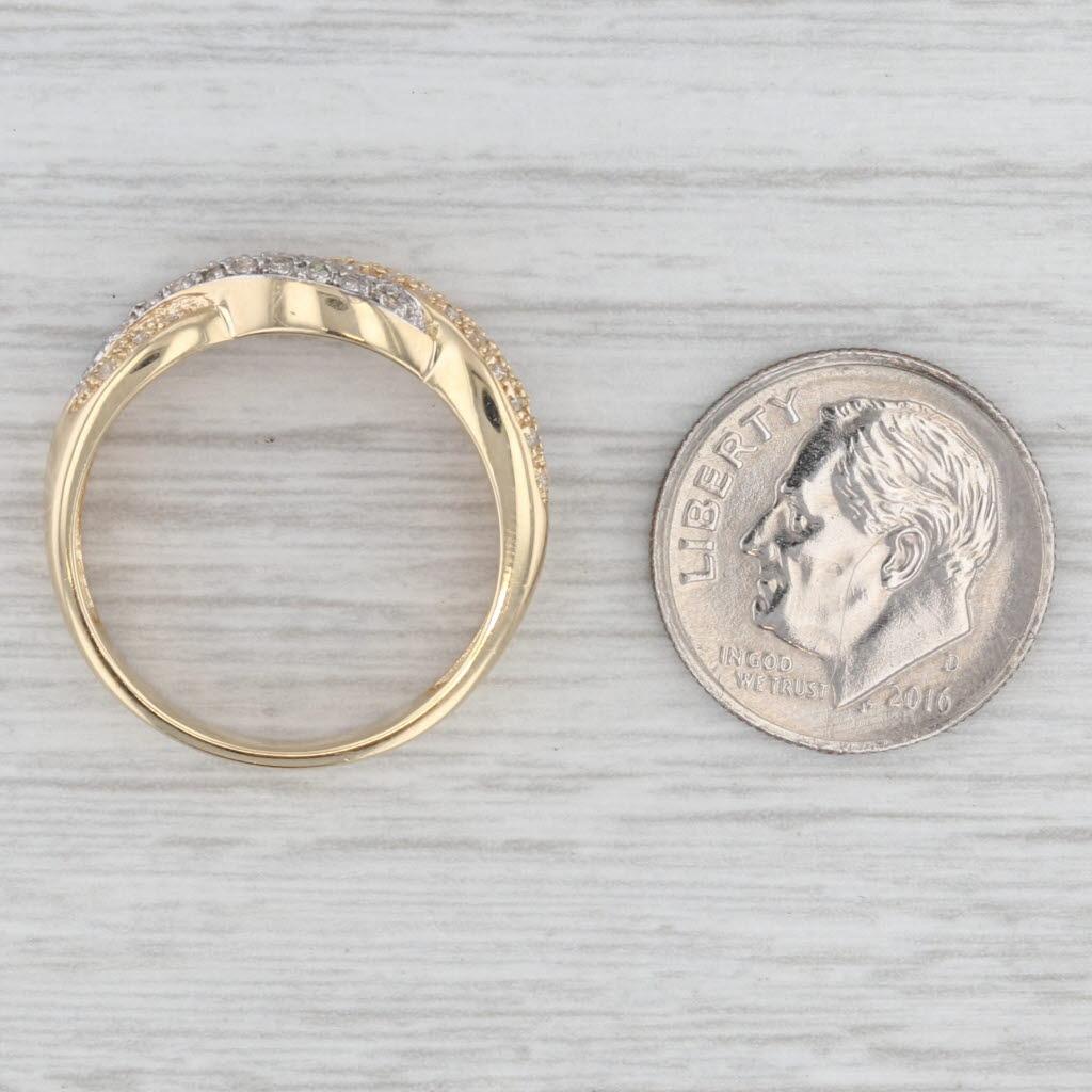 0.25ctw gewebter Diamantring 14k Gold Größe 8 stapelbares Band im Angebot 2