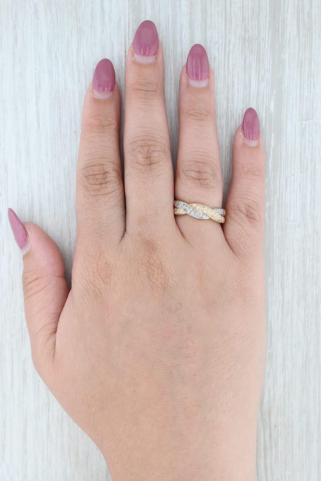 0.25ctw gewebter Diamantring 14k Gold Größe 8 stapelbares Band im Angebot 3