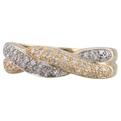 0.25ctw gewebter Diamantring 14k Gold Größe 8 stapelbares Band