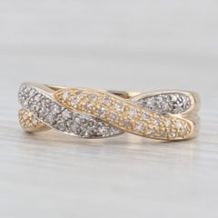 Anello con diamante intrecciato da 0,25 ct. in oro 14k Misura 8 Impilabile