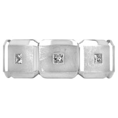 0.25tcw Palladium Men's Princess Cut Bezel Diamond Wedding Band Ring
