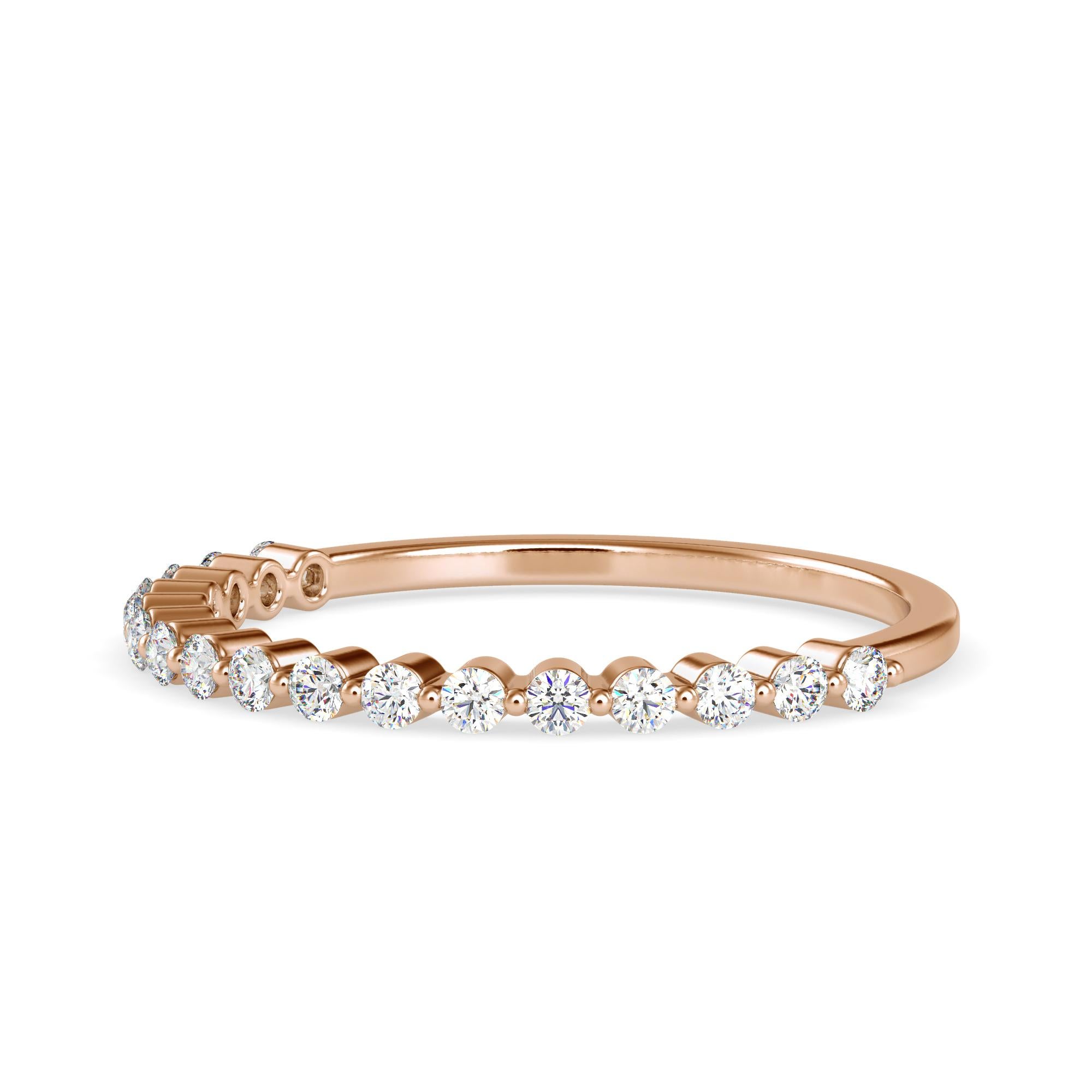 0,26 Karat Diamant 14K Rose Gold Ring (Rundschliff) im Angebot