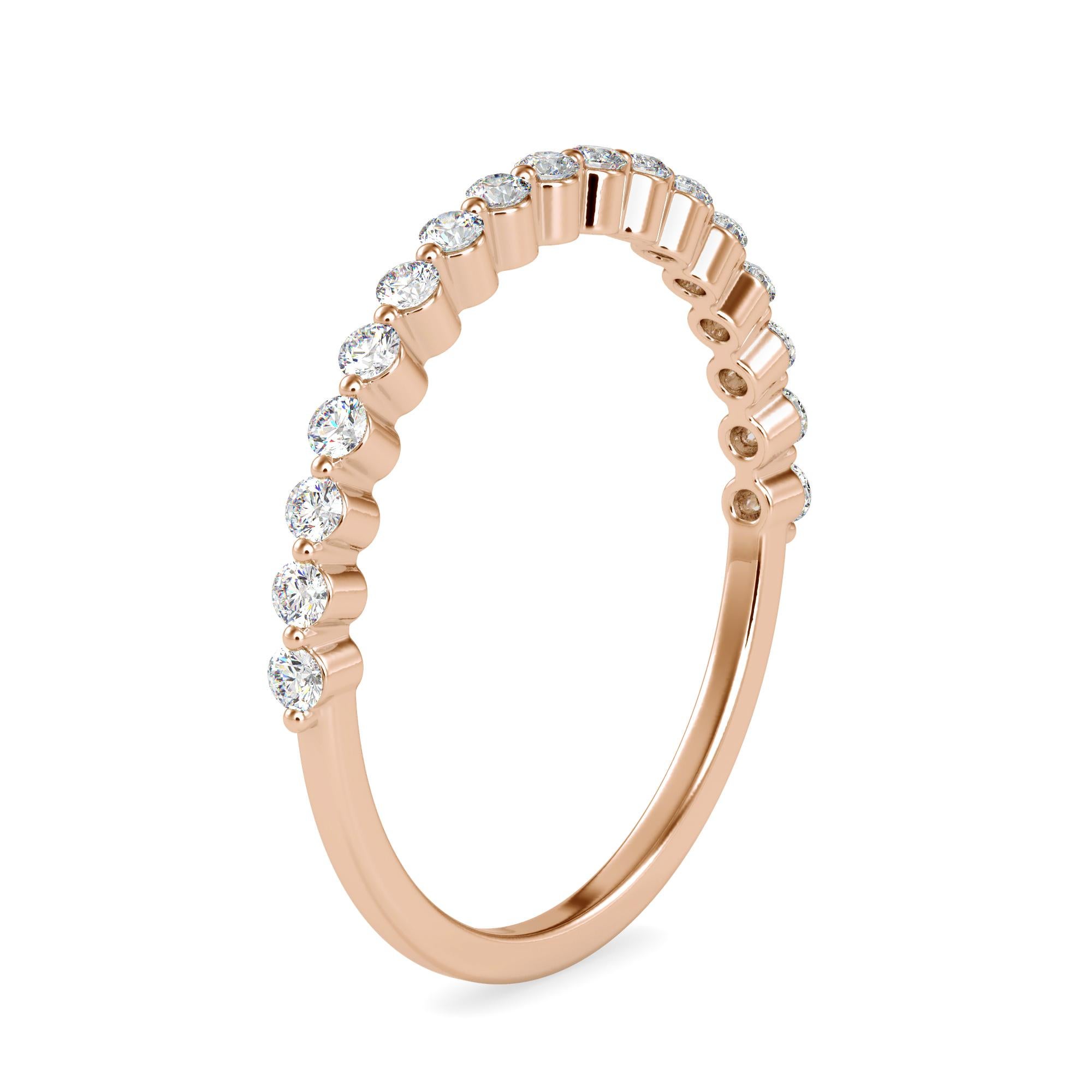 0.26 Carat Diamond 14K Rose Gold Ring In New Condition For Sale In Los Angeles, CA