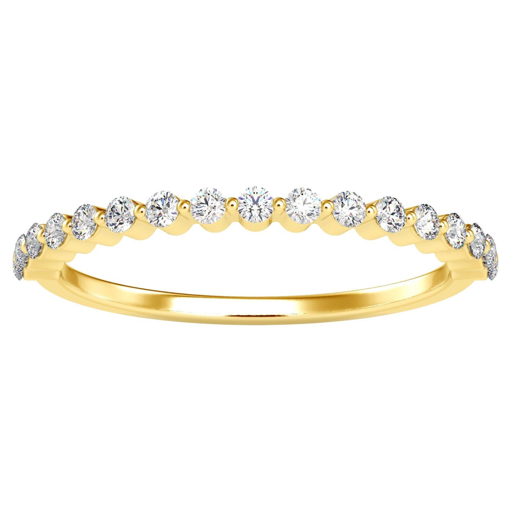 0.26 Carat Diamond 14K Yellow Gold Ring For Sale