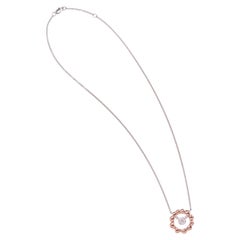 0.26 Carat Diamond 18 Karat Rose White Gold Pendant Necklace