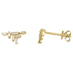 0.26 Carat Diamond Art Deco Style Earrings in 18k Yellow Gold - Shlomit Rogel