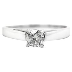 NO RESERVE 0.26CT Round Diamond Solitaire Engagement Ring 14K White Gold