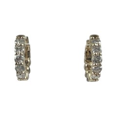 Boucles d'oreilles Huggie en or jaune 14K avec diamant de 0,26 carat