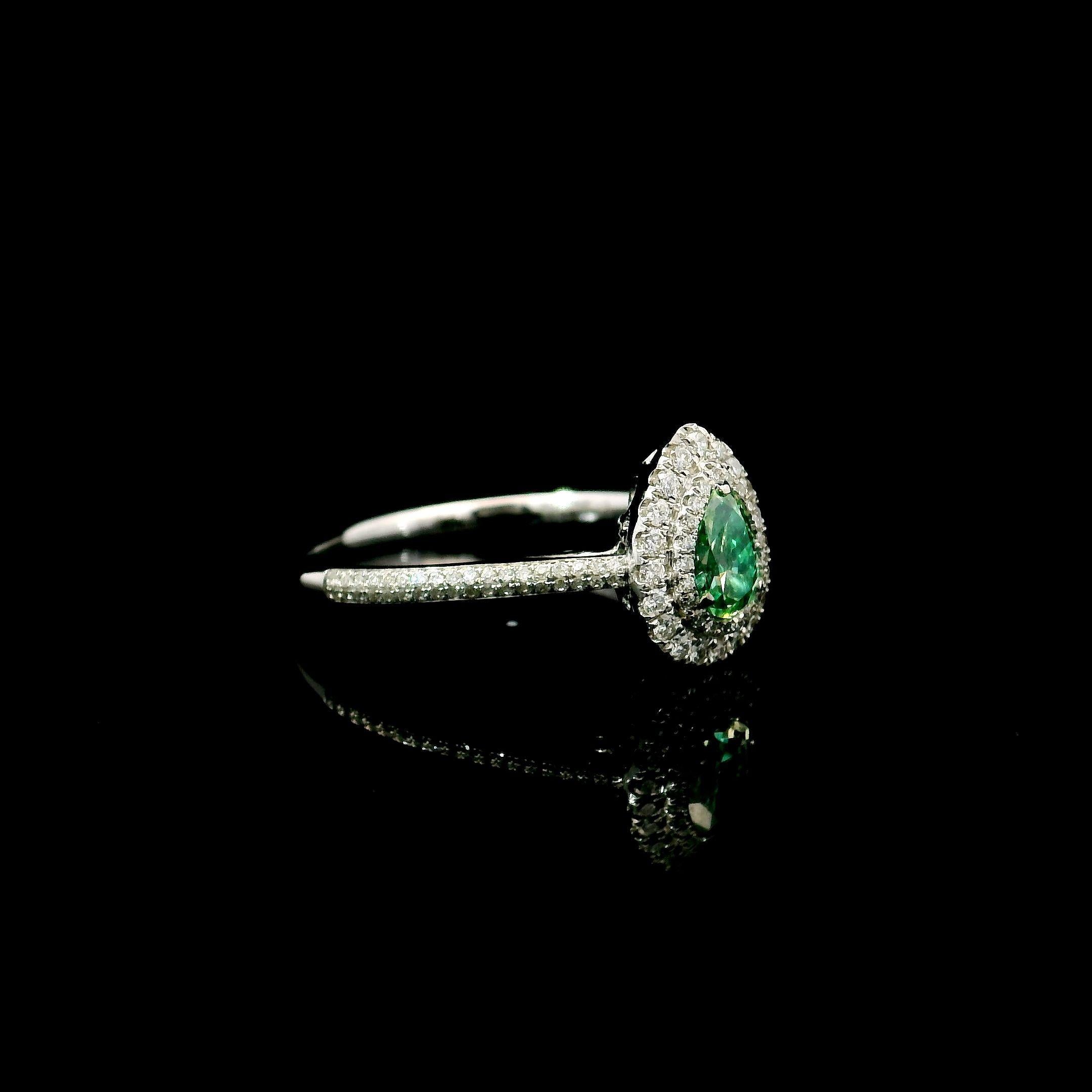 Bague fantaisie en diamant vert de 0.26 carat, pureté VS, certifiée AGL en vente 4