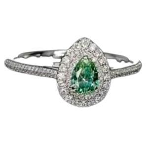 0.26 Carat Fancy Green Diamond Ring VS Clarity AGL Certified For Sale