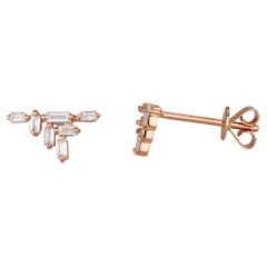 0.26 Carat Geometrical Diamond Earrings in 18K Rose Gold - Shlomit Rogel