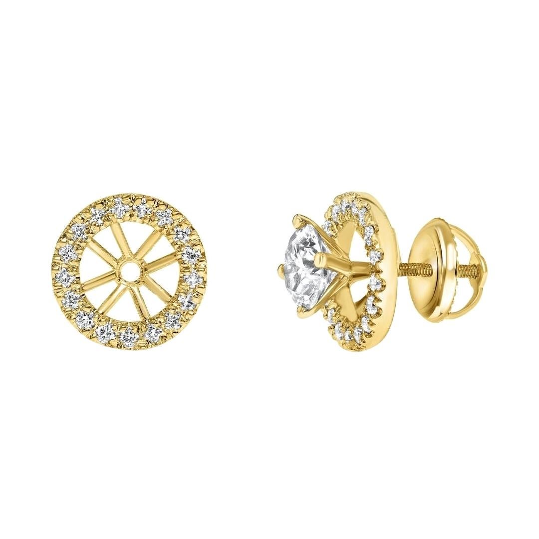 Diamond Earring Jackets Yellow Gold - 35 For Sale on 1stDibs 
