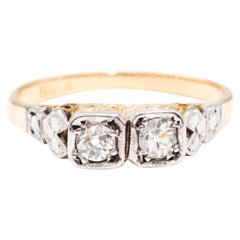 0.26 Carat Old European Cut Diamond Vintage Engagement Ring Circa 1960s